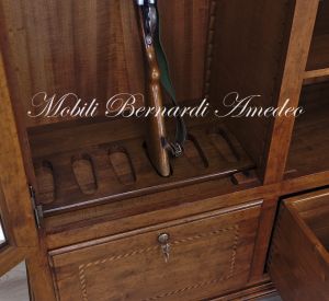 Classic style rifle display cabinet, Italian artisan product